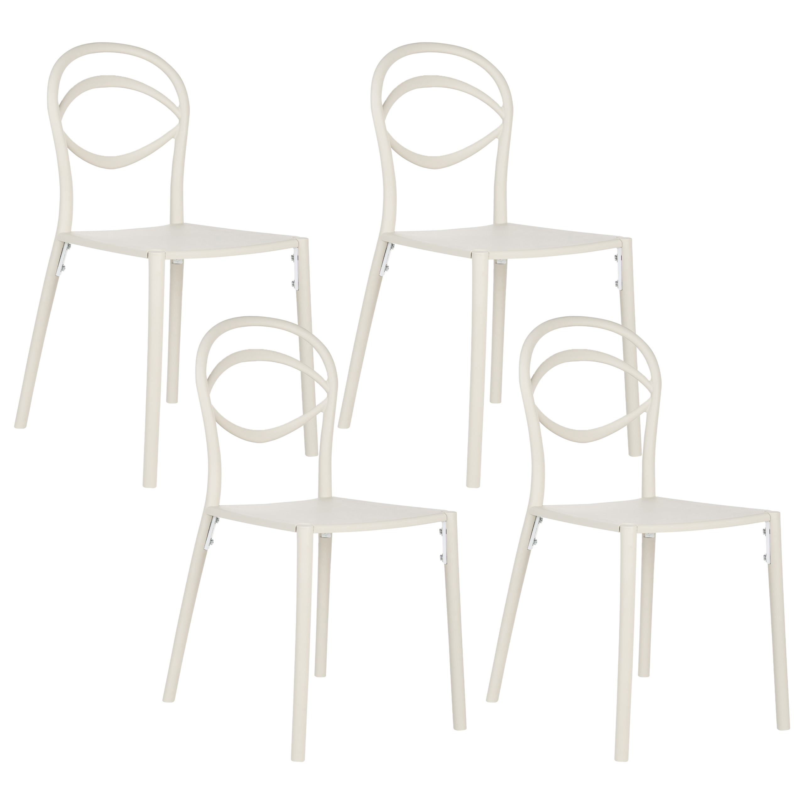 Set med 4 trädgårdsstolar COVOLO Off-White