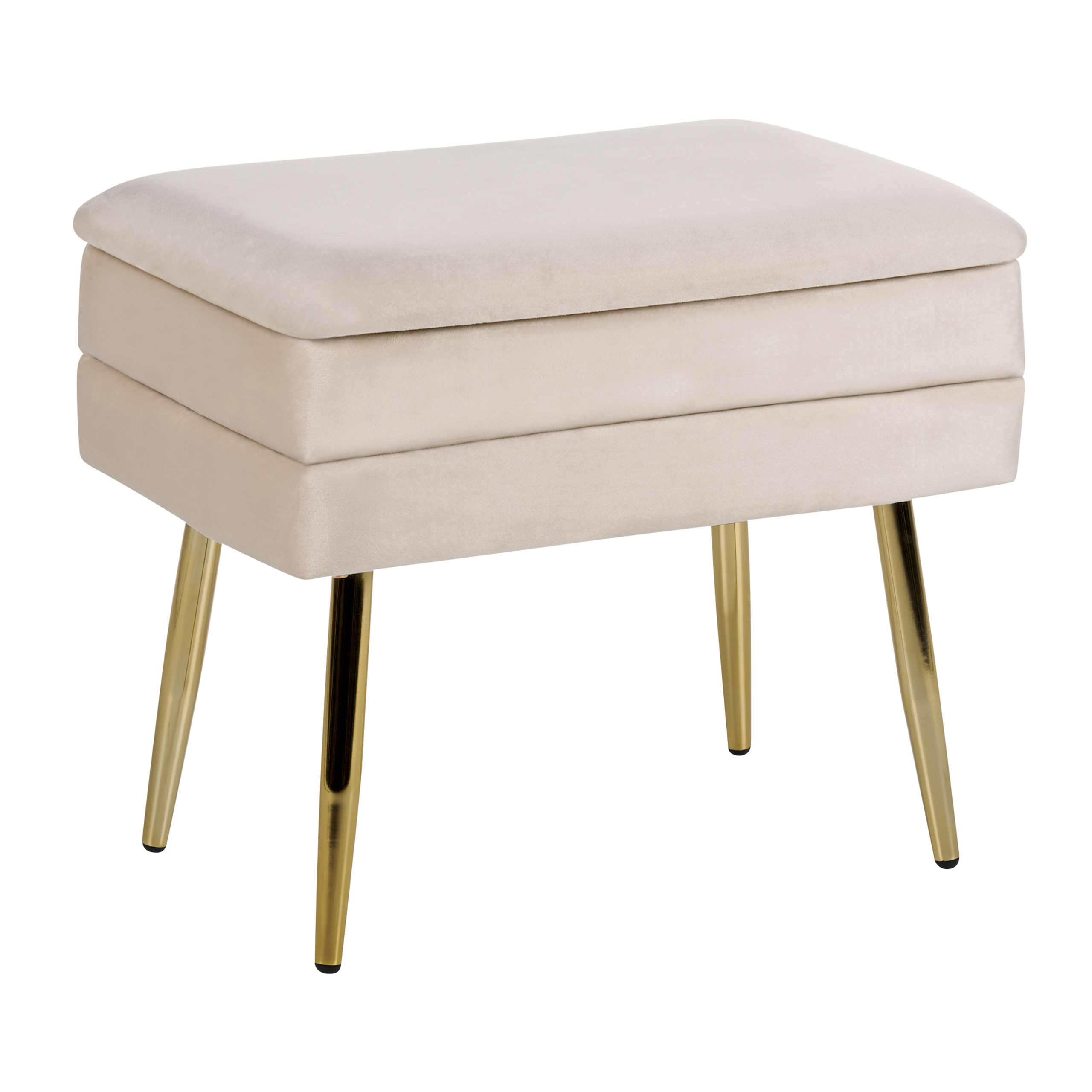 Klädd förvaringsbänk ODESSA Sammet Beige