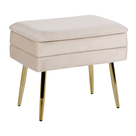 Klädd förvaringsbänk ODESSA Sammet Beige