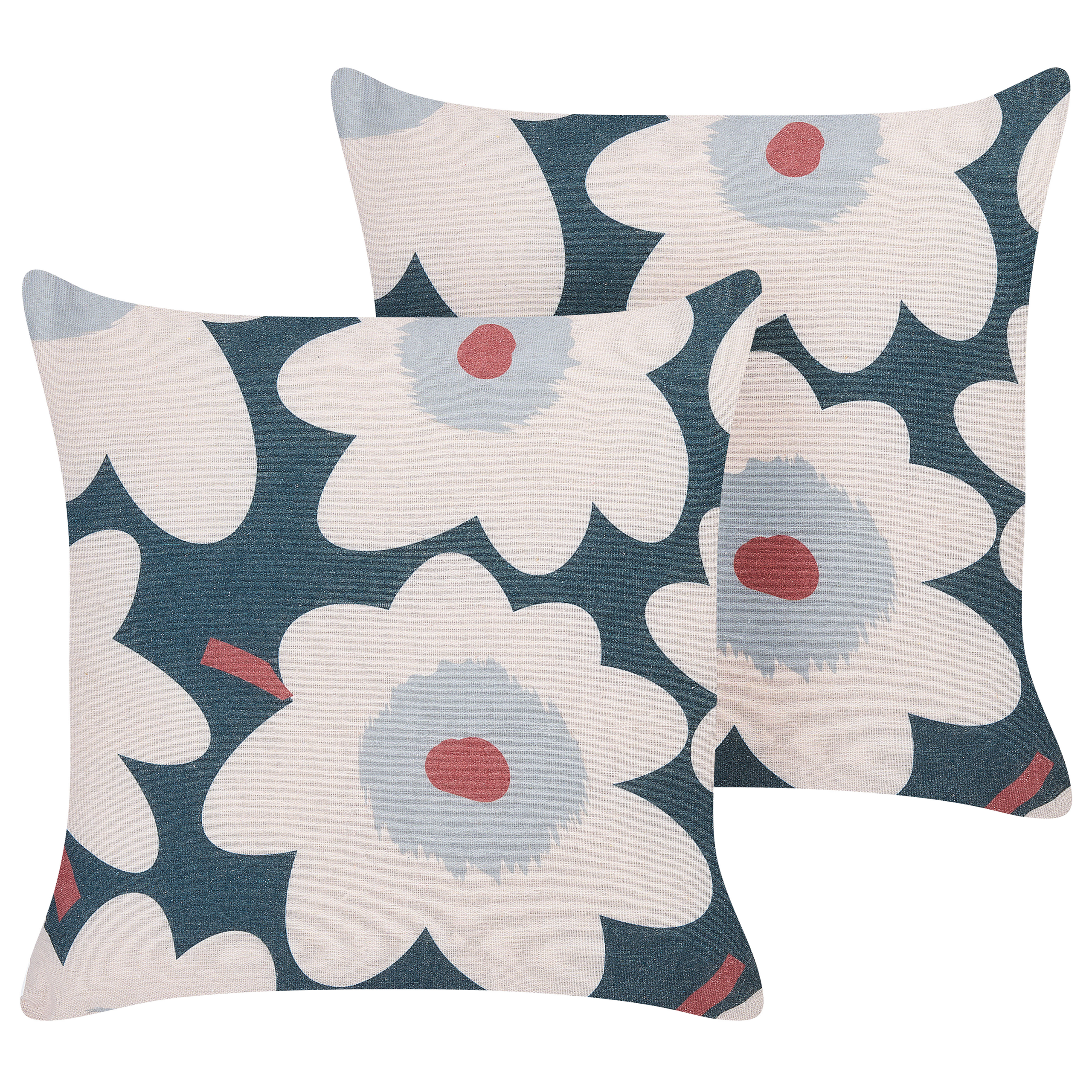 Set med 2 prydnadskuddar SESBANIA 45 x 45 cm Flerfärgad Blommigt tryck