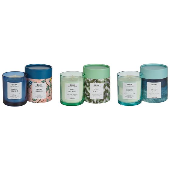 Doftljus 3-pack COLORFUL BARREL Sojavax Friska doftnoter Blommiga doftnoter