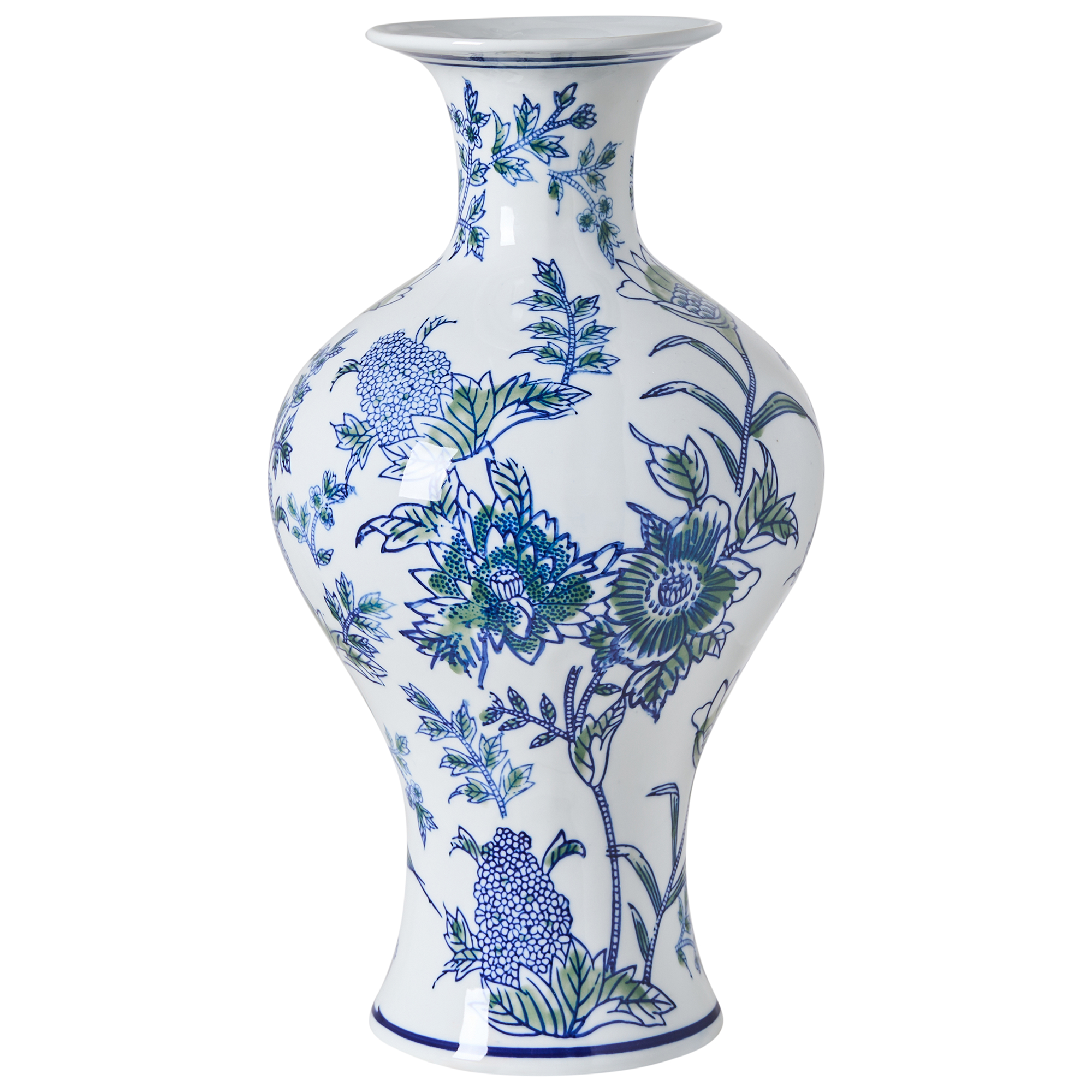 Blomvas BERGA 36 cm Porslin Vit/ Blå