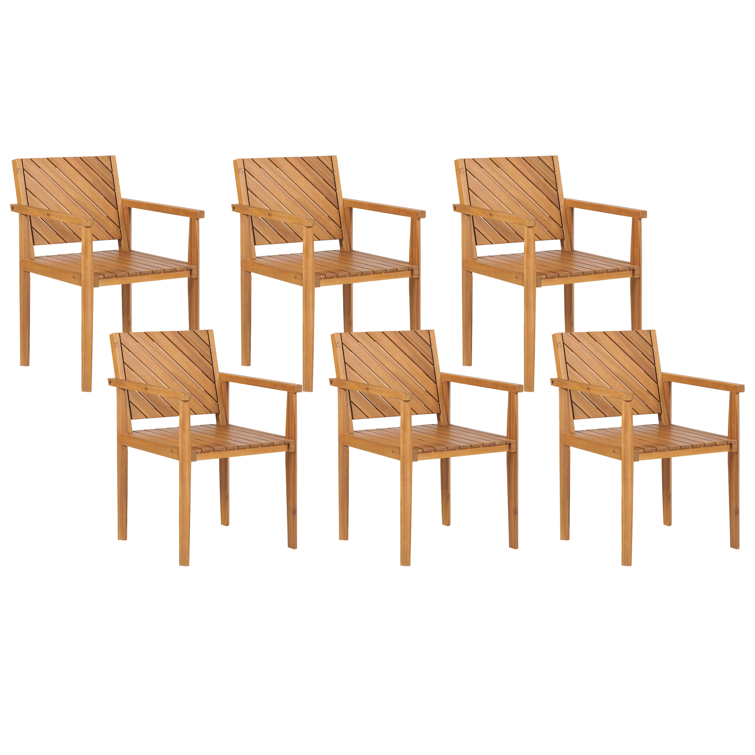 Set med 6 trädgårdsstolar BARATTI Akaciaträ Brun