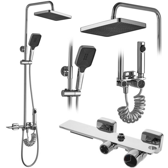 REA duschset HELIX , Krom, 38x30x114,5cm