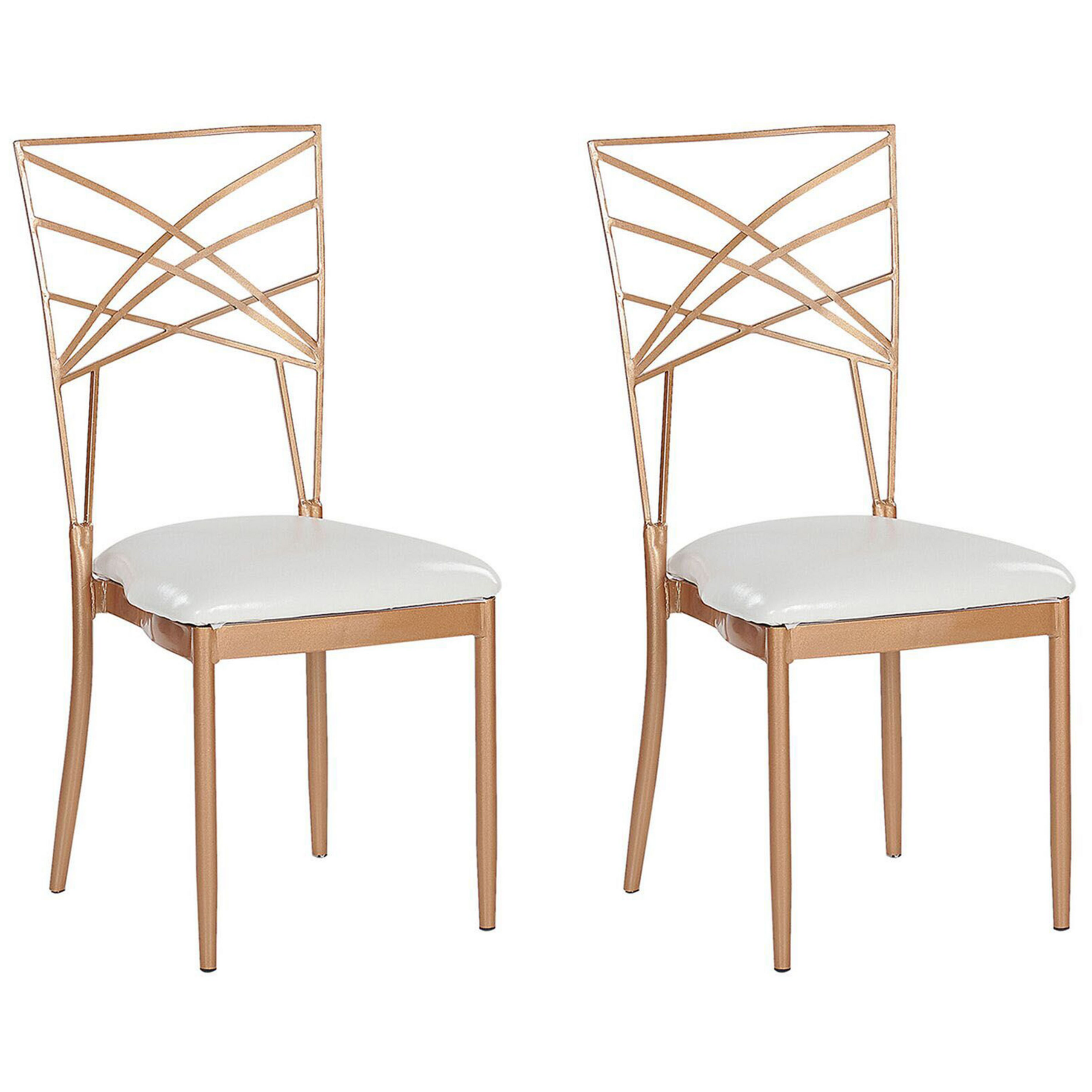Set med 2 matstolar GIRARD Metall Roséguld