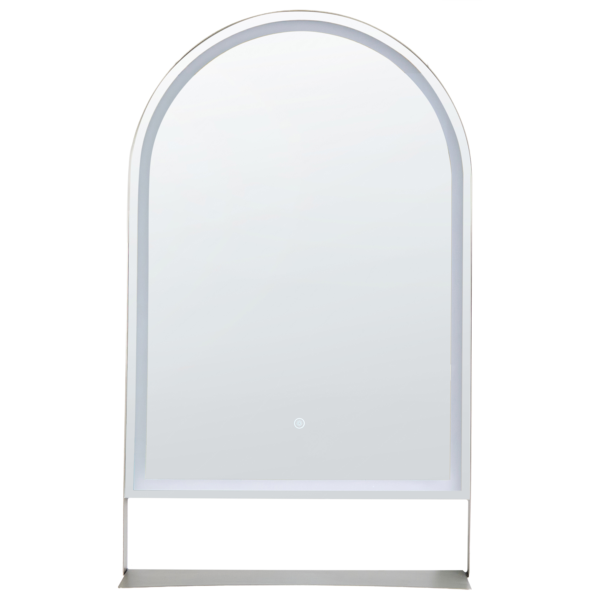 Badrumsspegel med LED VALOUZE 61 cm 100 cm med hylla Silver