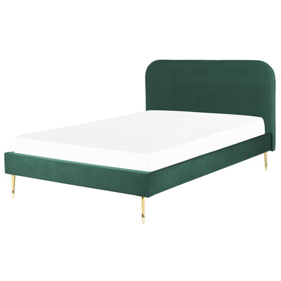 Säng med lamellram Sammet FLAYAT 140 x 200 cm Smaragdgrön