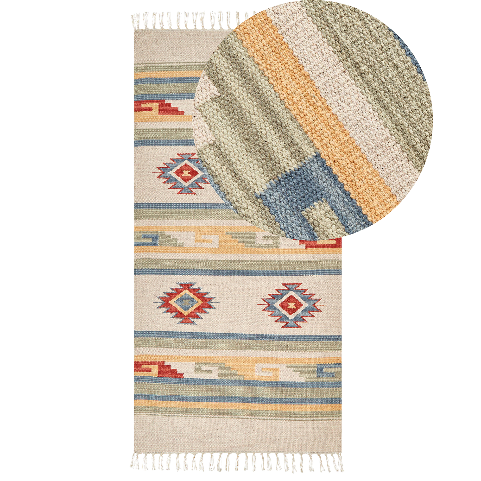 Matta APARAN Beige 80 x 150 cm Kelim Bomull