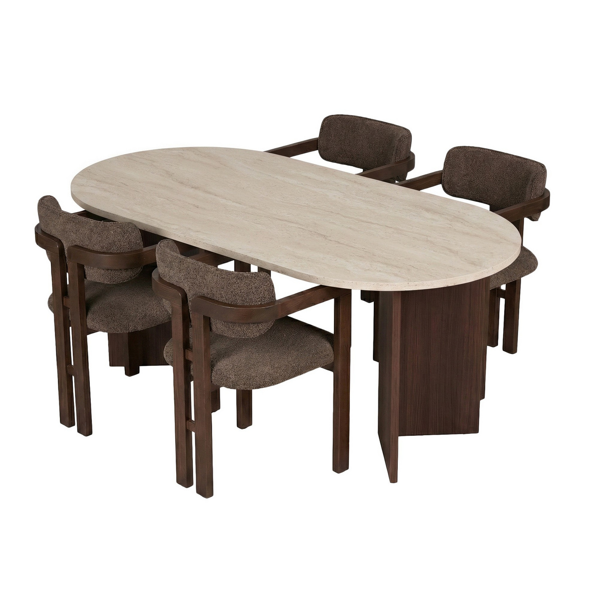 Norda Design Matbord- och stolset (5 Pieces) Meridia 4 90 x 180 x 75 cm