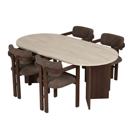 Norda Design Matbord- och stolset (5 Pieces) Meridia 4 90 x 180 x 75 cm