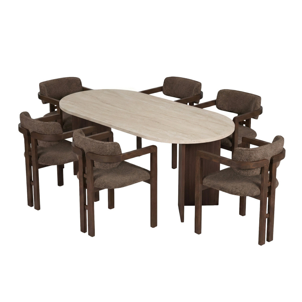 Norda Design Matbord- och stolset (7 Pieces) Meridia 6 90 x 180 x 75 cm
