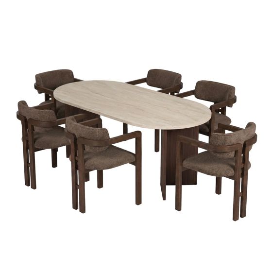 Norda Design Matbord- och stolset (7 Pieces) Meridia 6 90 x 180 x 75 cm