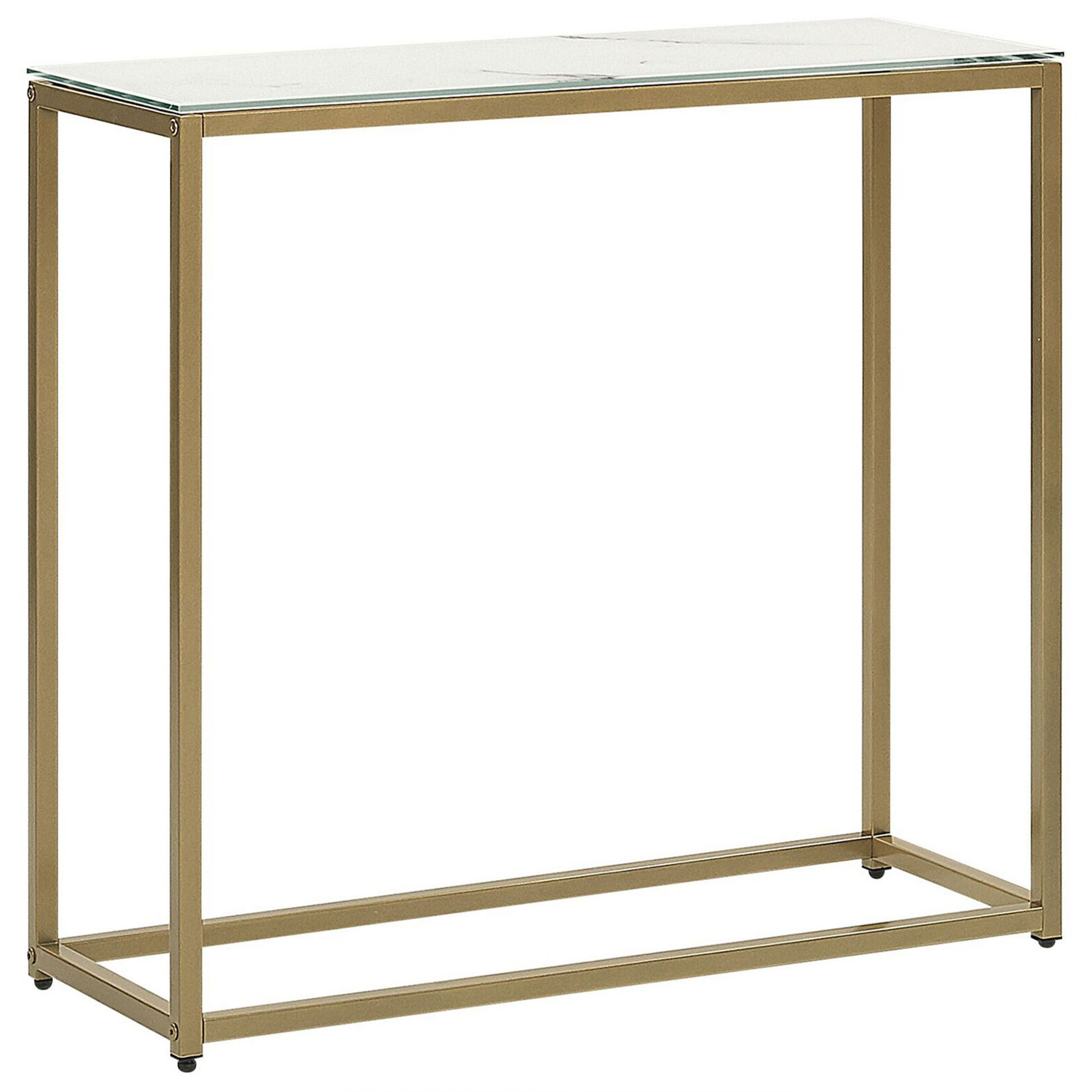Konsolbord DELANO Härdat glas Marmor/ Guld