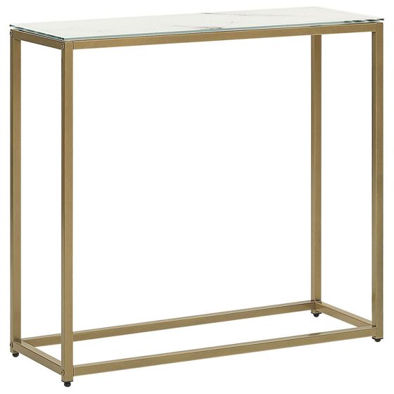 Konsolbord DELANO Härdat glas Marmor/ Guld