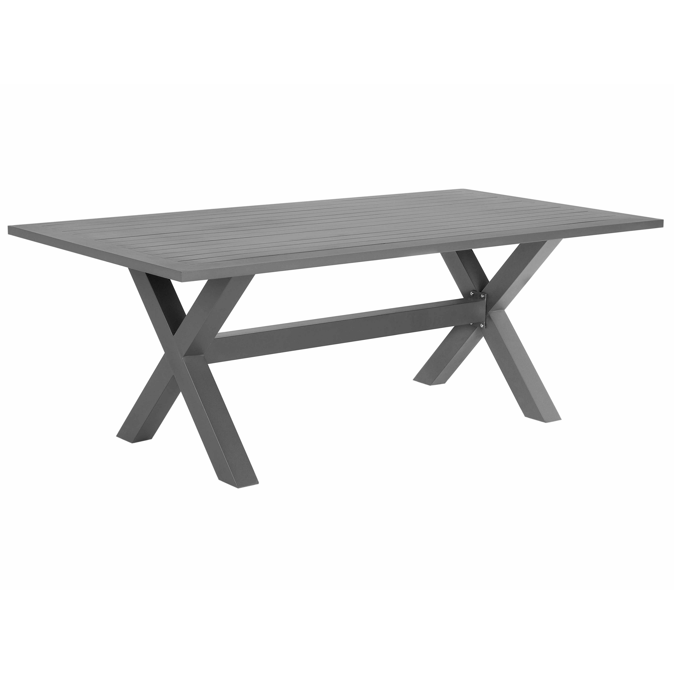 Trädgårdsmatbord CASCAIS 200 cm 105 cm Metall Grå
