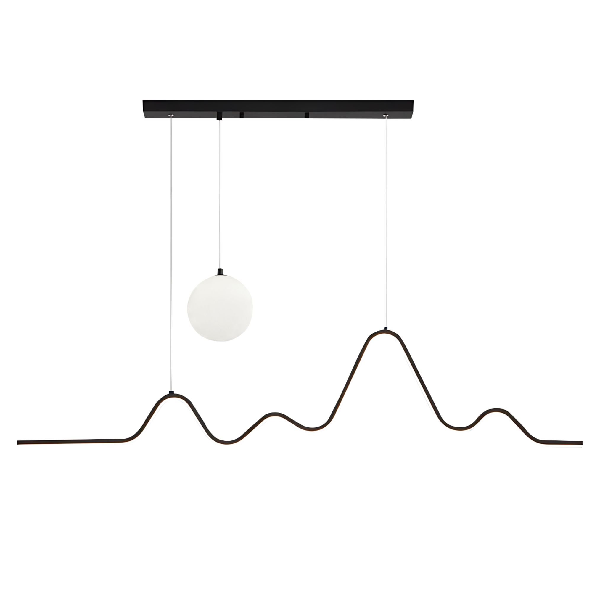 TOOLIGHT hängande taklampa LHJ033-CP 120cm LED Svart/Borstat guld 128x2x25cm