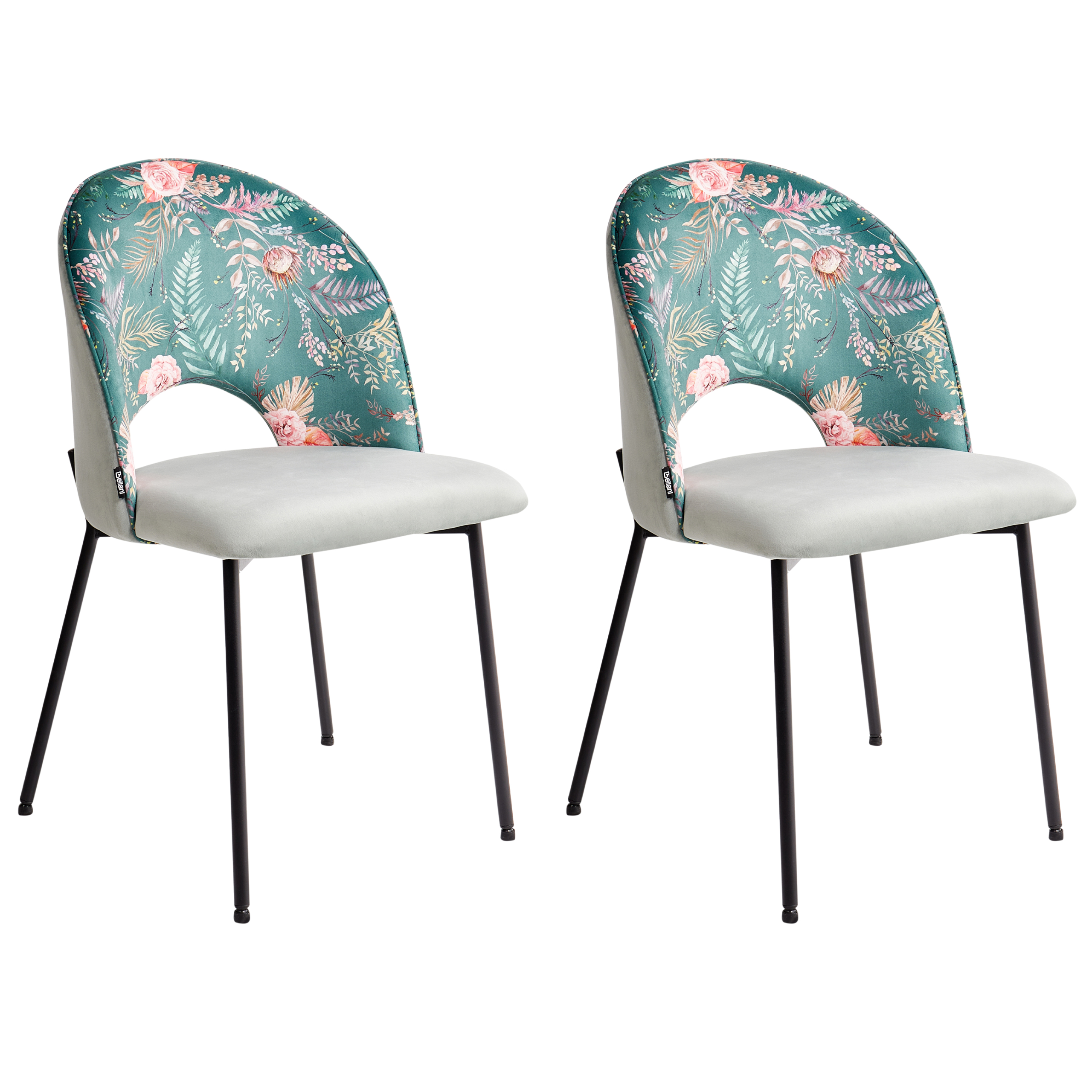 Set med 2 matstolar COVELO Sammet Mintgrön