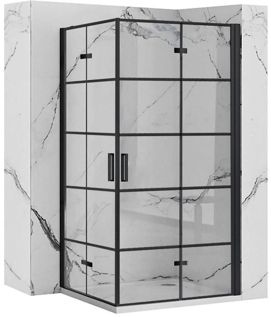 REA Duschkabin MOLIER DOUBLE 100X100 Svart, 100x100x190cm
