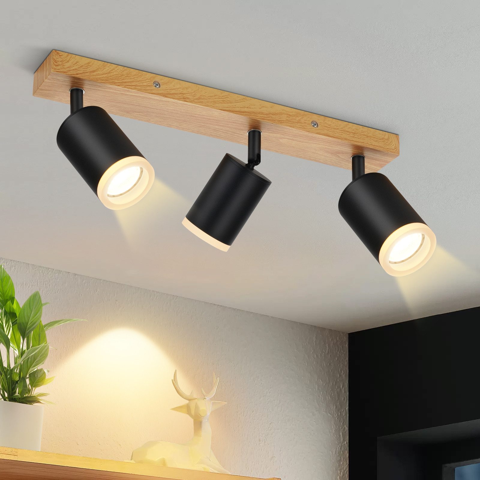 NETTLIFE takspotlight, svart, GU10, 350° vridbar