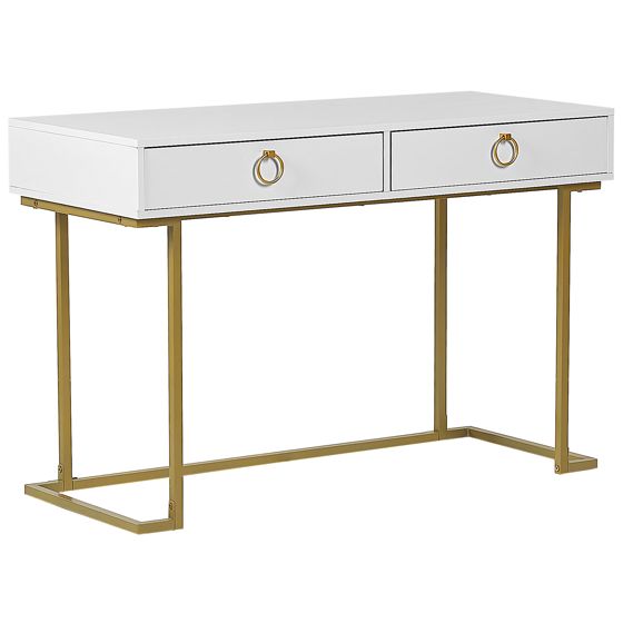 Konsolbord WESTPORT 115 cm 50 cm med lådor Vit/ Guld