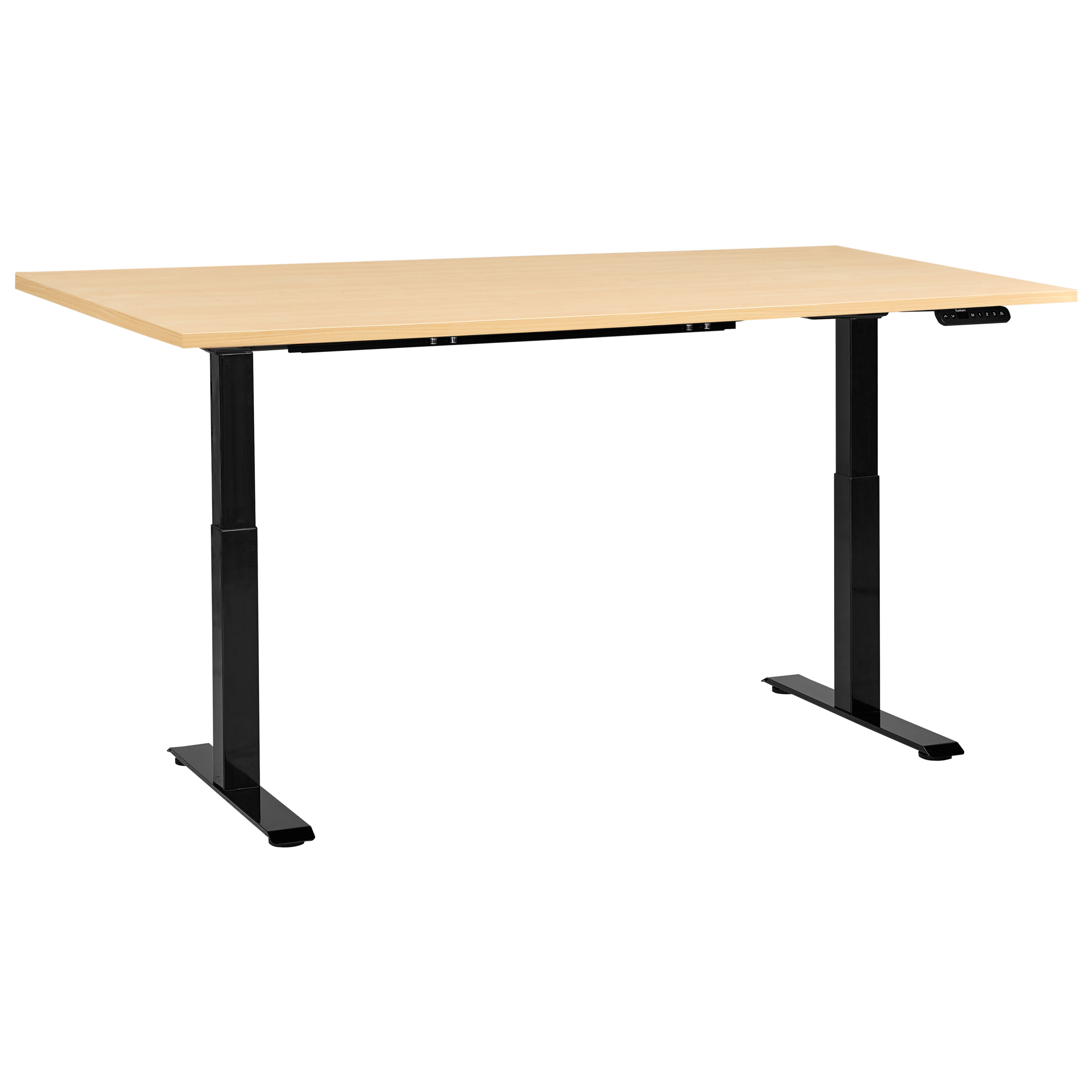 Elektriskt höj- och sänkbart skrivbord DESTINES 160 cm 72 cm Svart/ Ljusbrun