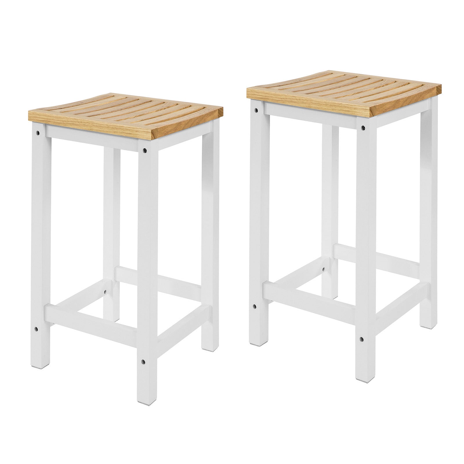SoBuy,2 x barstolar, Barnstol med fotstöd, Testad för 120 kg, FST29-WNx2