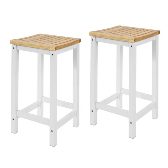 SoBuy,2 x barstolar, Barnstol med fotstöd, Testad för 120 kg, FST29-WNx2