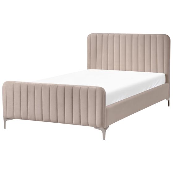 Säng med lamellram Sammet LUNAN 120 x 200 cm Taupe