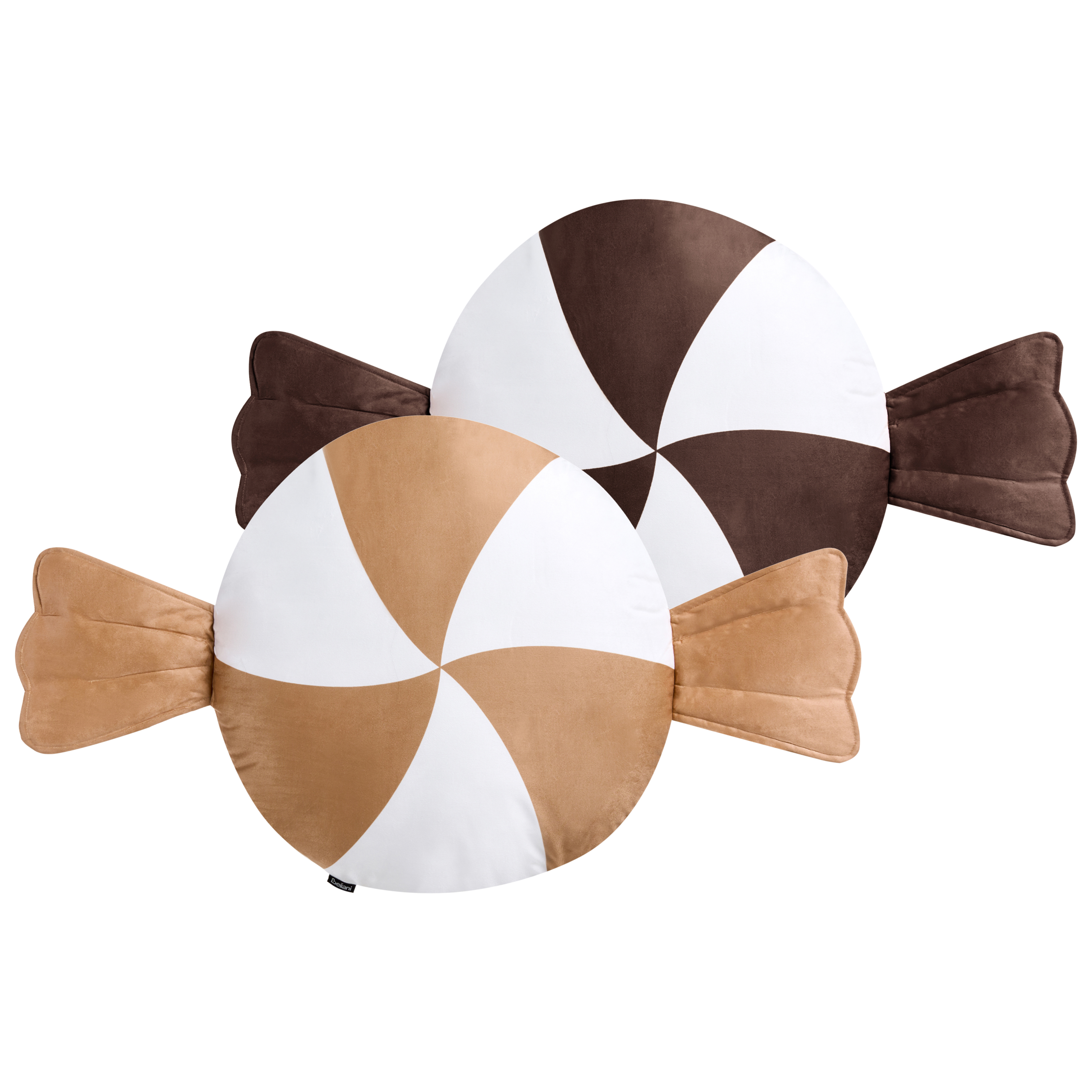 Set med 2 prydnadskuddar WHIRL CANDY 60 x 60 cm Brun/ Vit Julmotiv