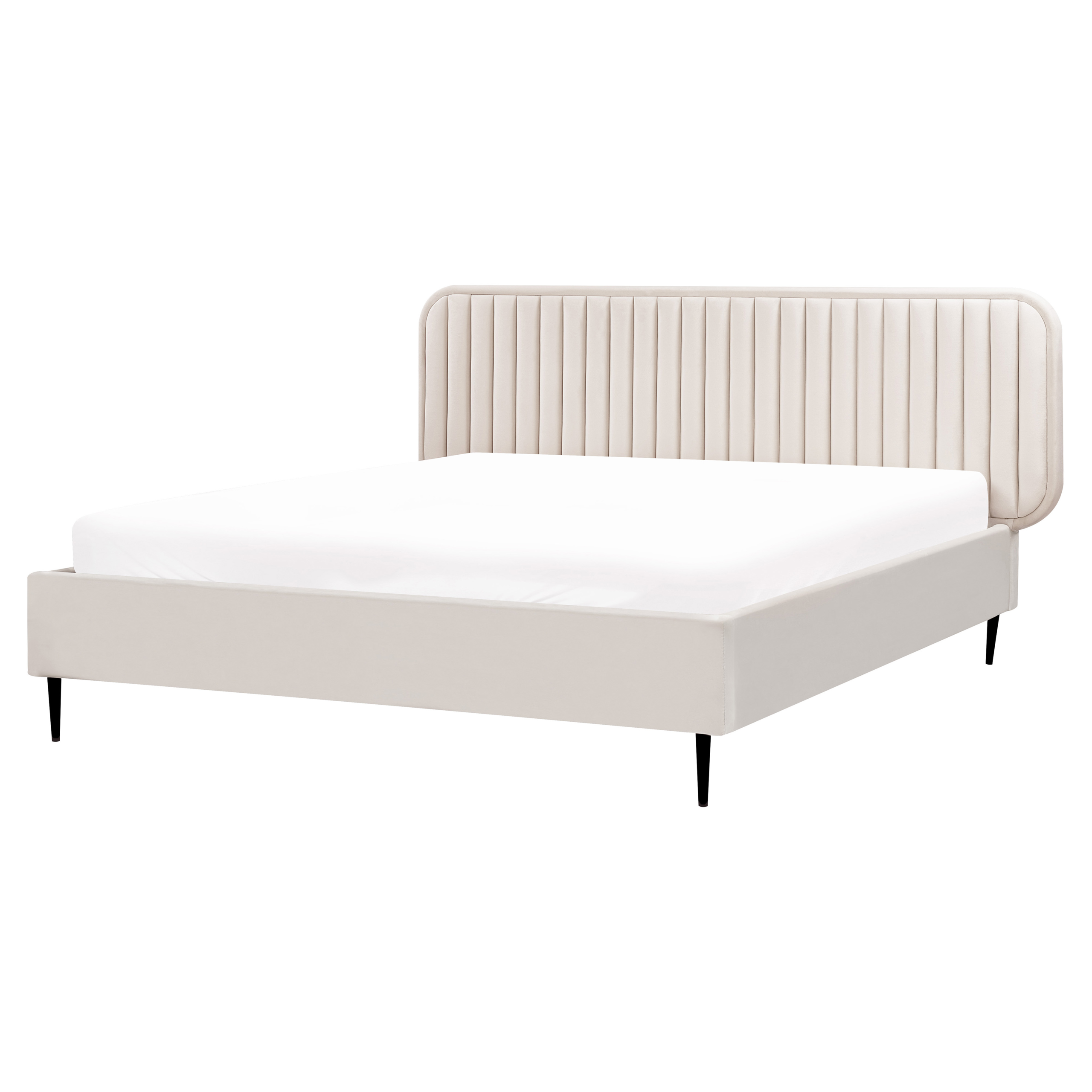 Säng med lamellram Sammet BRIN 160 x 200 cm Beige