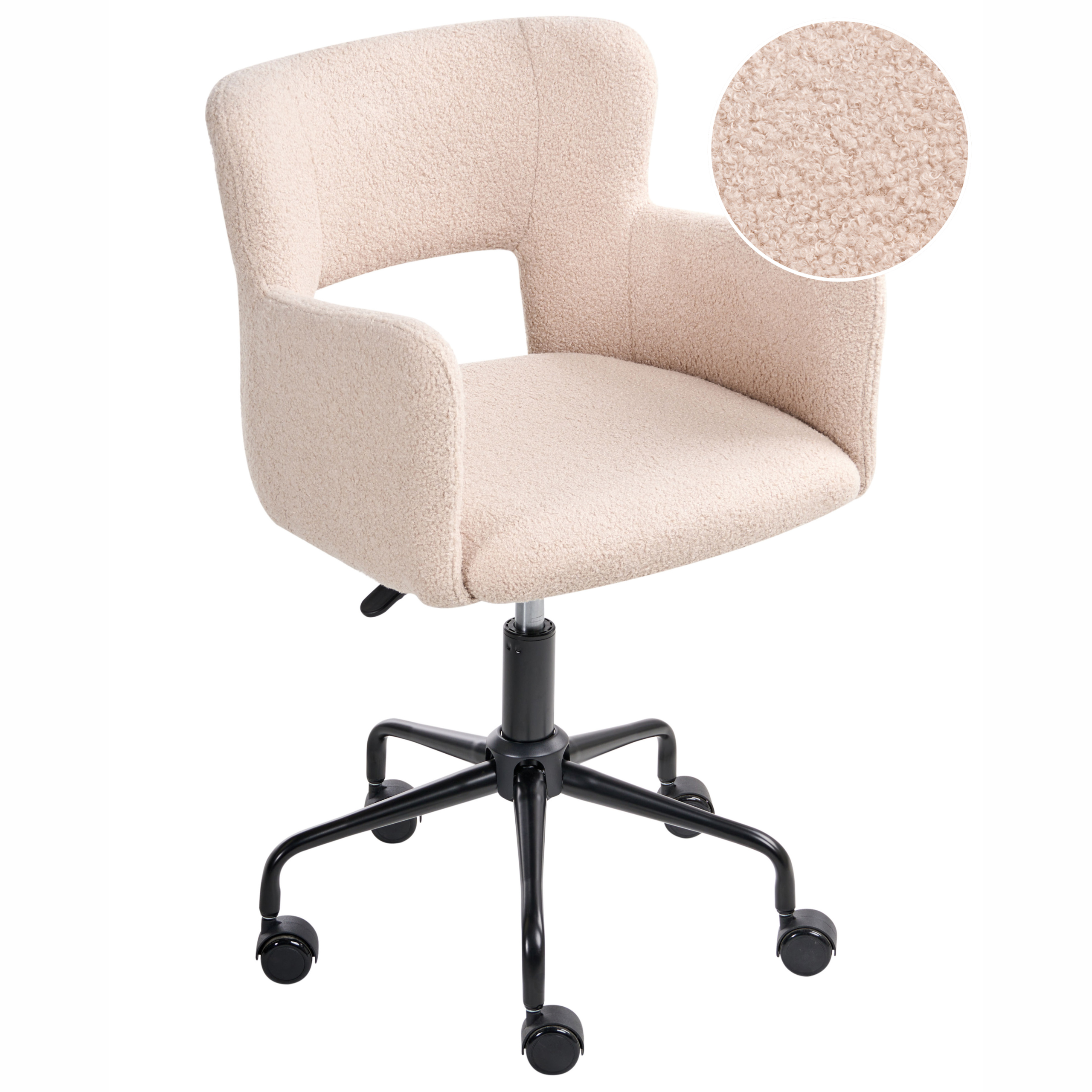 Skrivbordsstol SANILAC II Bouclé Beige