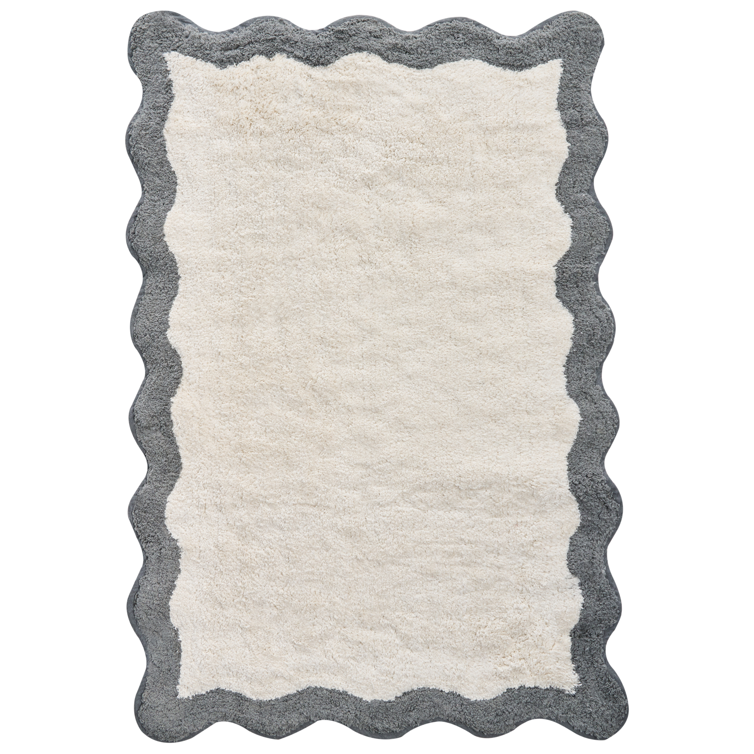 Badrumsmatta NANGAL Grå/ Beige 60 x 90 cm Bomull