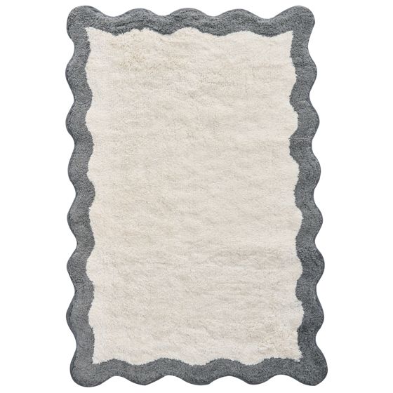 Badrumsmatta NANGAL Grå/ Beige 60 x 90 cm Bomull