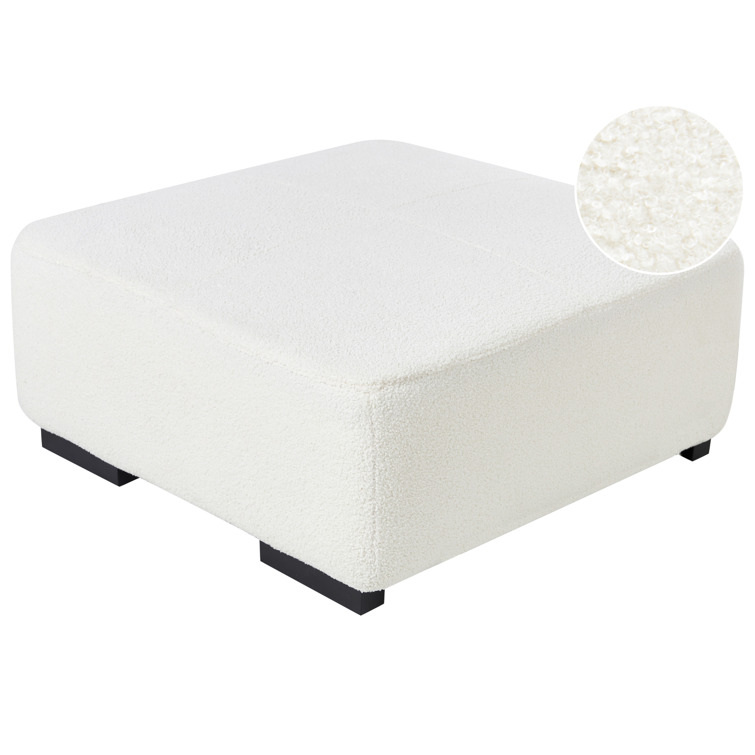 Fotpall LUNGO Bouclé Vit