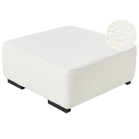 Fotpall LUNGO Bouclé Vit