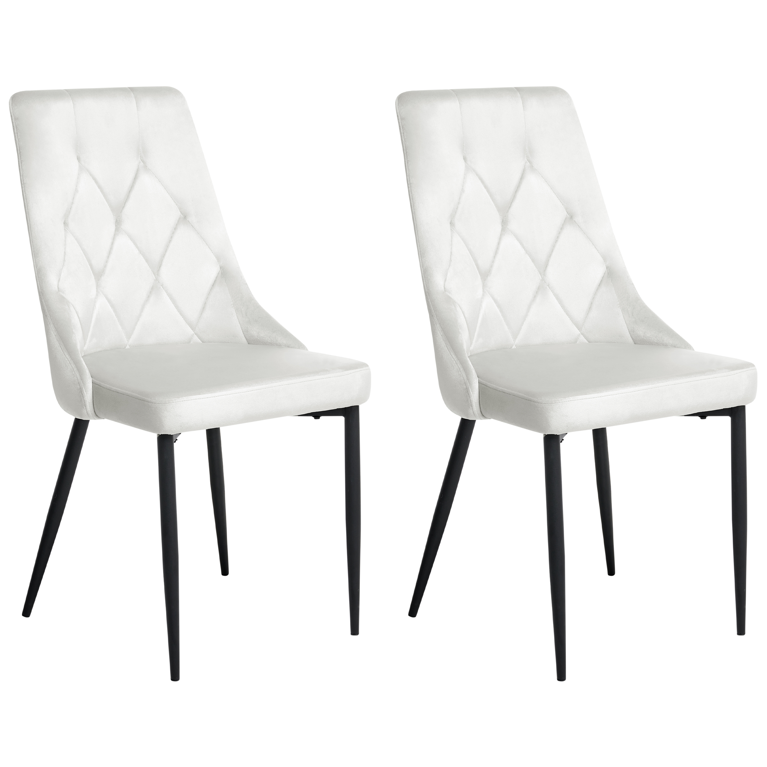 Set med 2 matstolar AVENIR Sammet Off-White