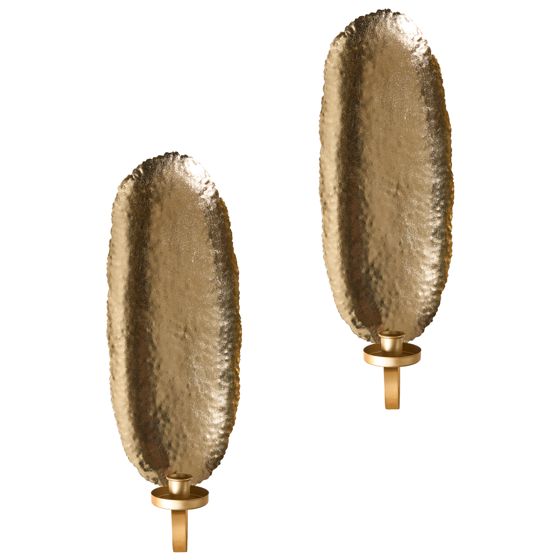 Set med 2 väggljusstakar FEIJO 44 cm Metall Guld