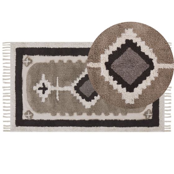 Matta GEYVE Beige 80 x 150 cm Bomull