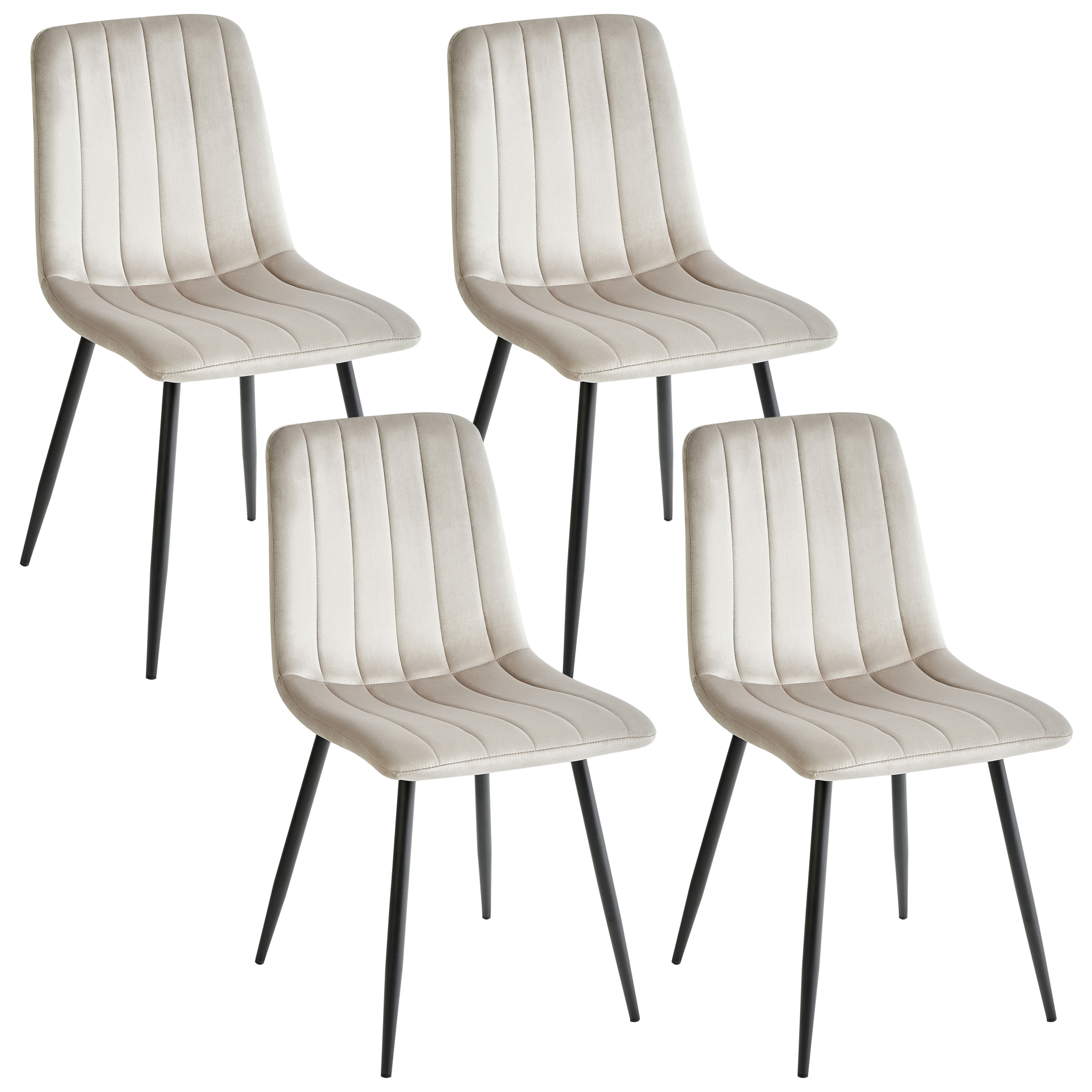 Set med 4 matstolar KALISPELL Sammet Beige