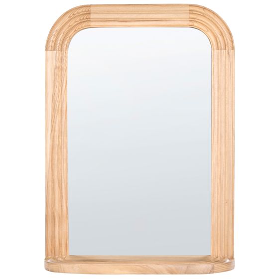 Väggspegel med hylla RISCLE 62 cm 85 cm Kejsarträ Brun