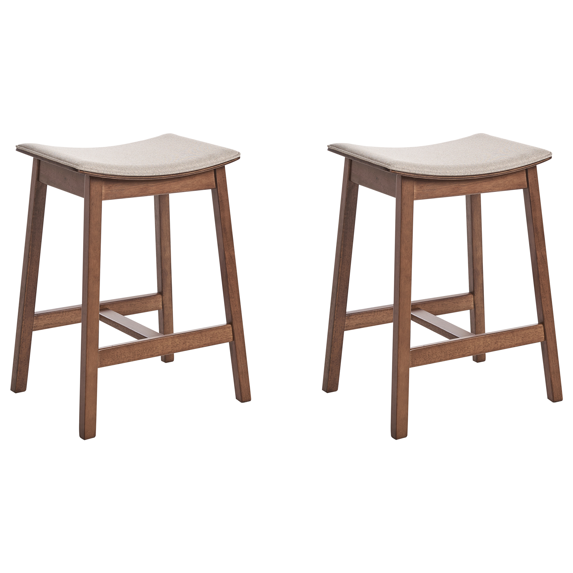 Set med 2 barstolar DIXON Trä Mörkbrun/ Beige