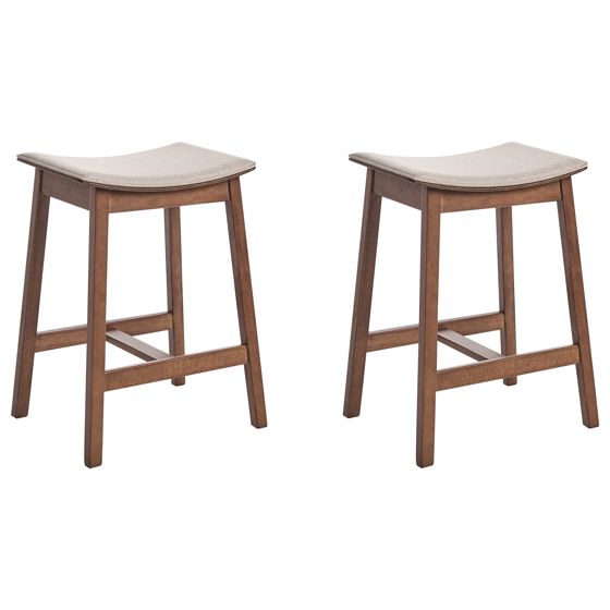 Set med 2 barstolar DIXON Trä Mörkbrun/ Beige