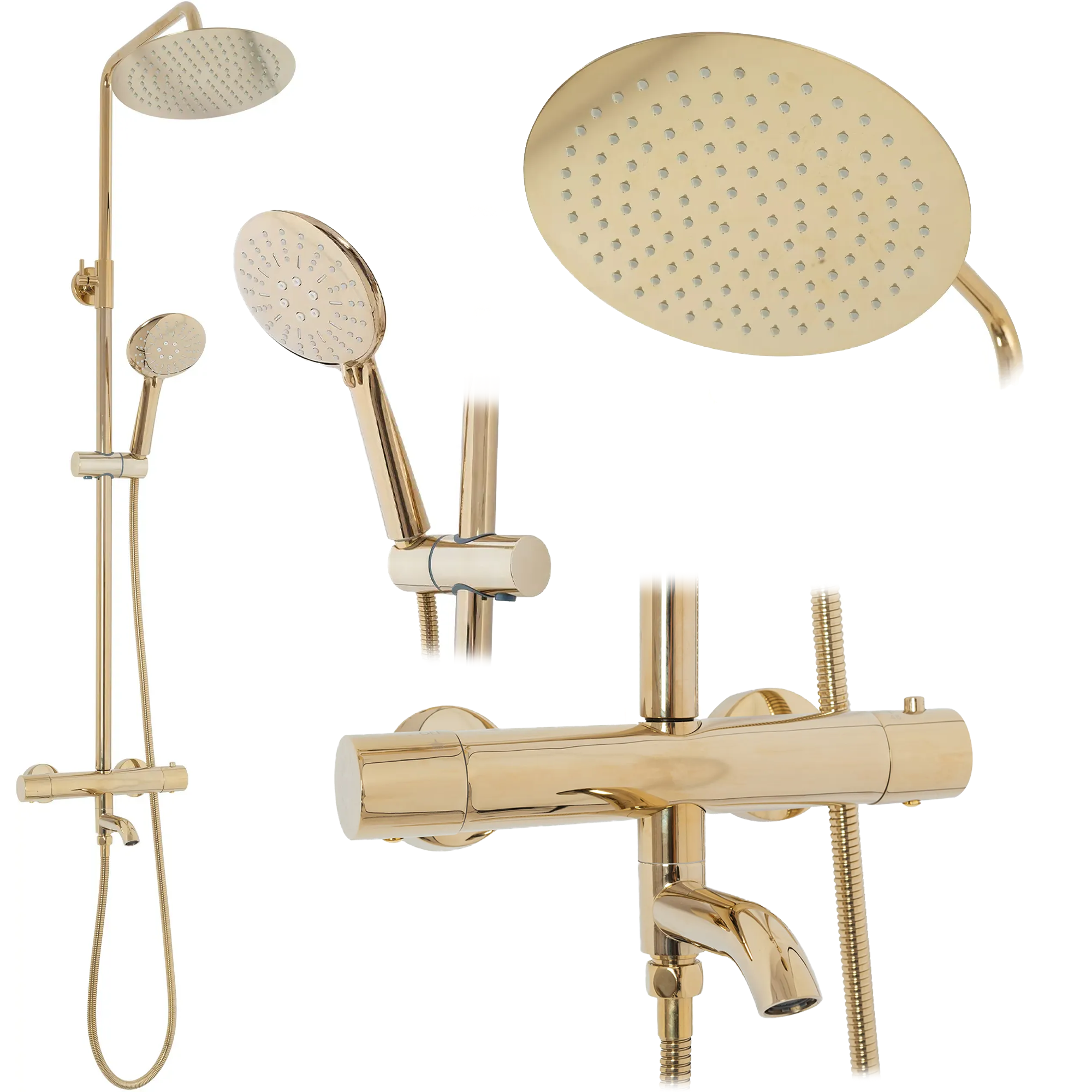 REA Badkar- Och Duschset LUNGO Guld, 45x26,5x117cm