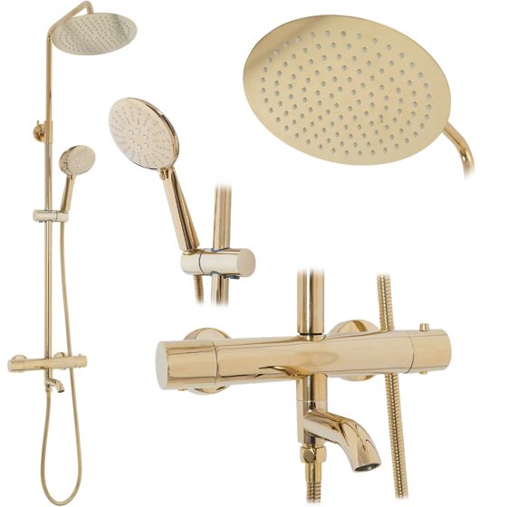 REA Badkar- Och Duschset LUNGO Guld, 45x26,5x117cm