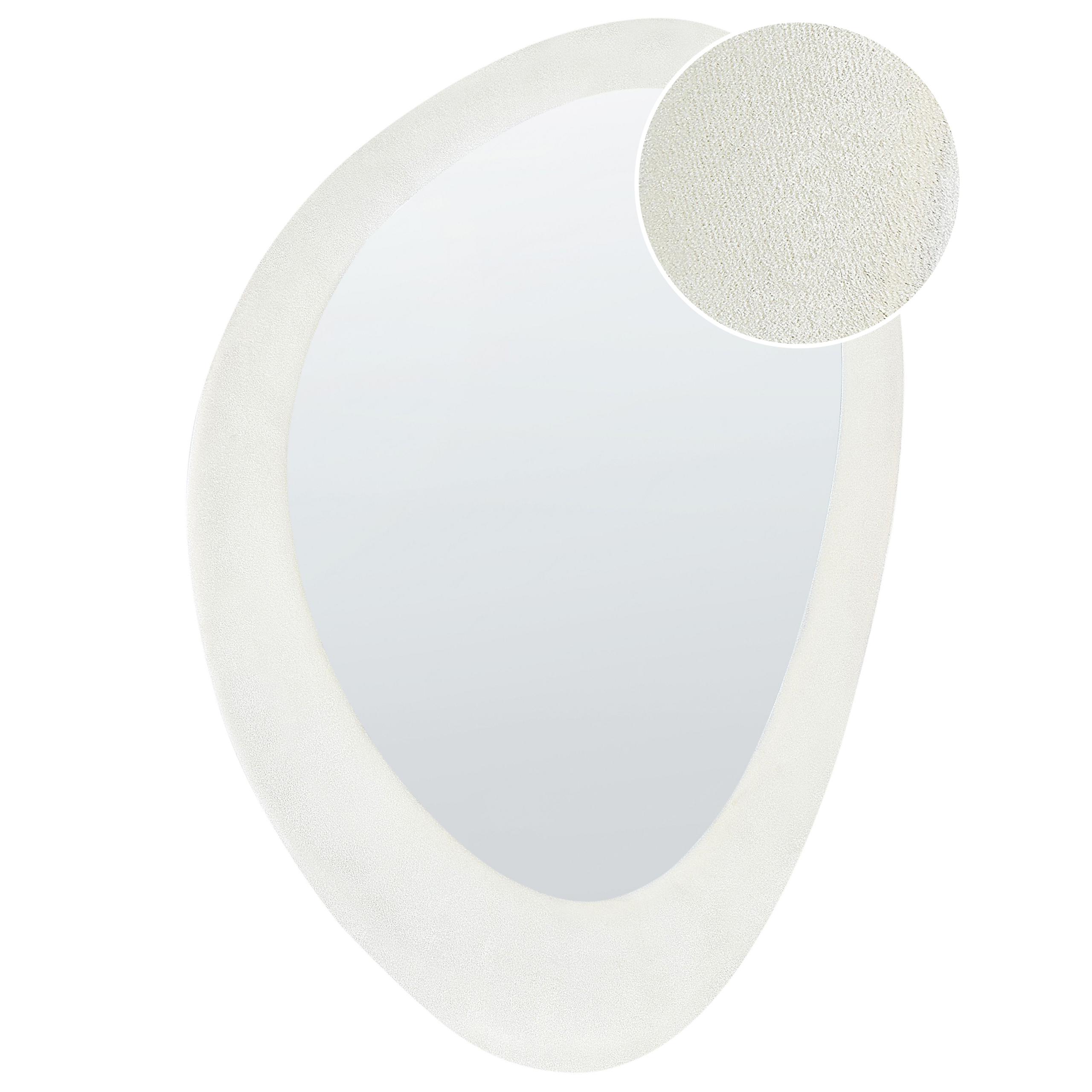Väggspegel AUDES 60 cm 90 cm Sammet Off-White