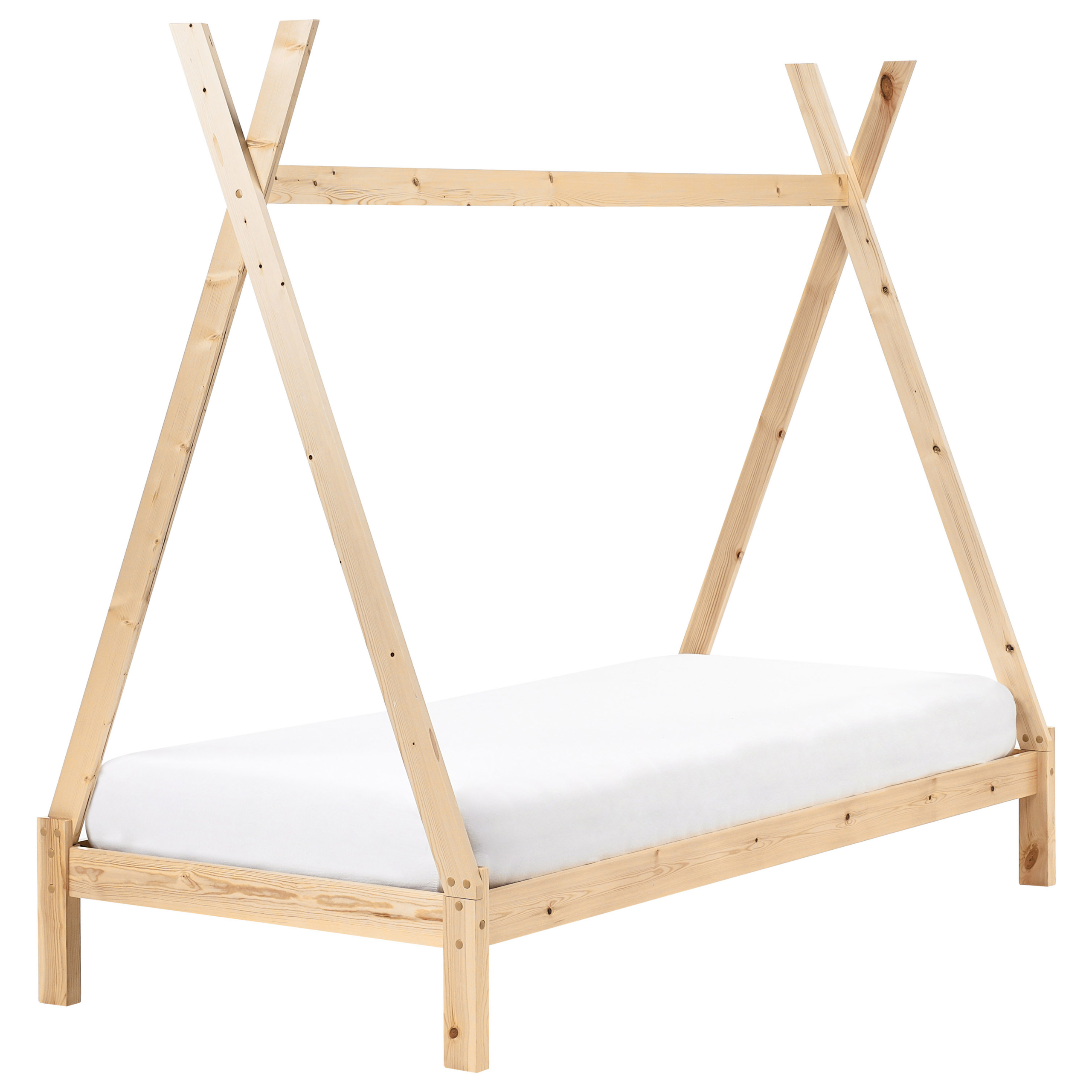 Barnsäng Tipi Furu DEVAY 90 x 200 cm Ljusbrun