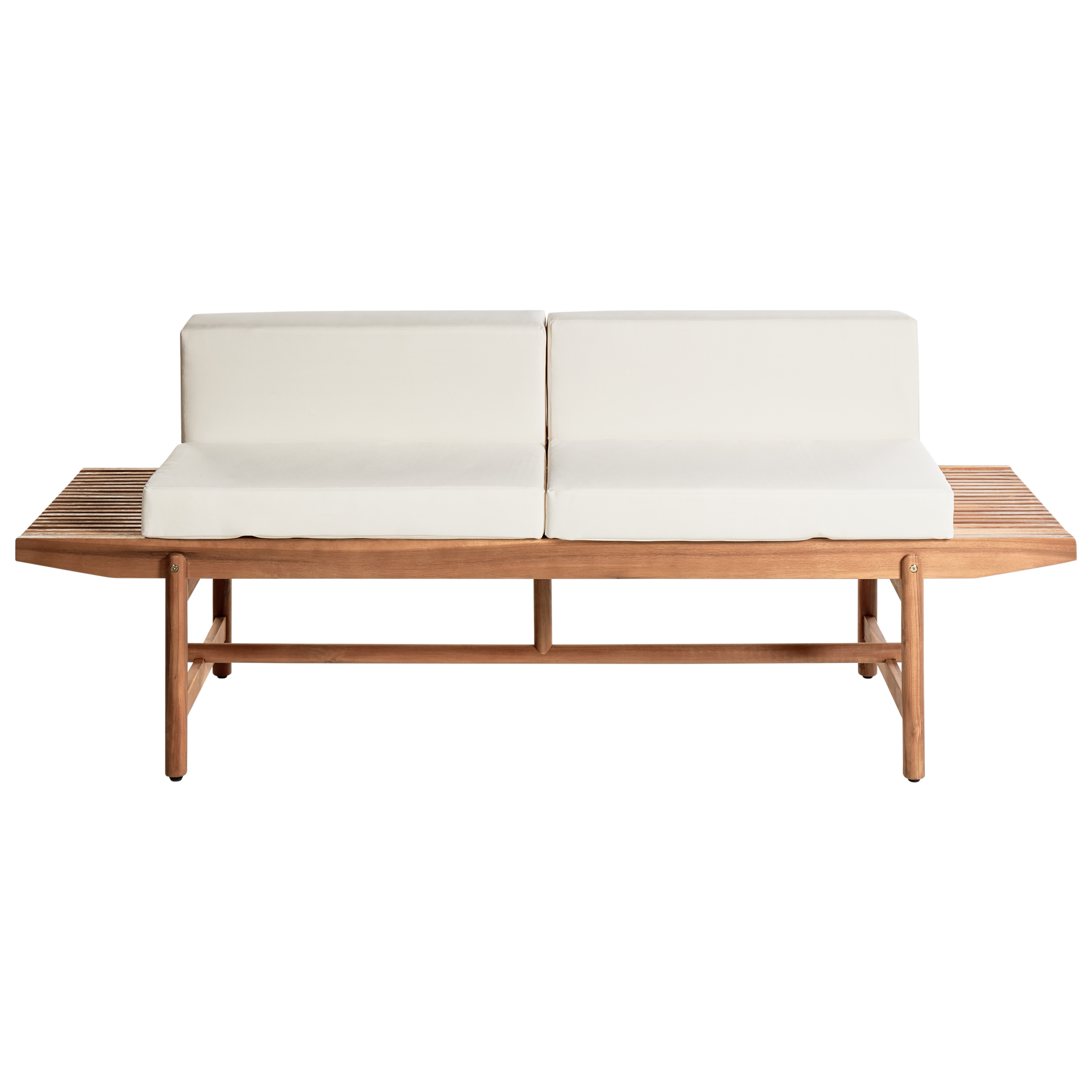 Trädgårdsbänk med dyna GIAVENO 210 cm Akaciaträ Off-White