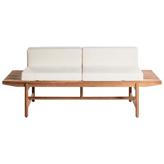 Trädgårdsbänk med dyna GIAVENO 210 cm Akaciaträ Off-White