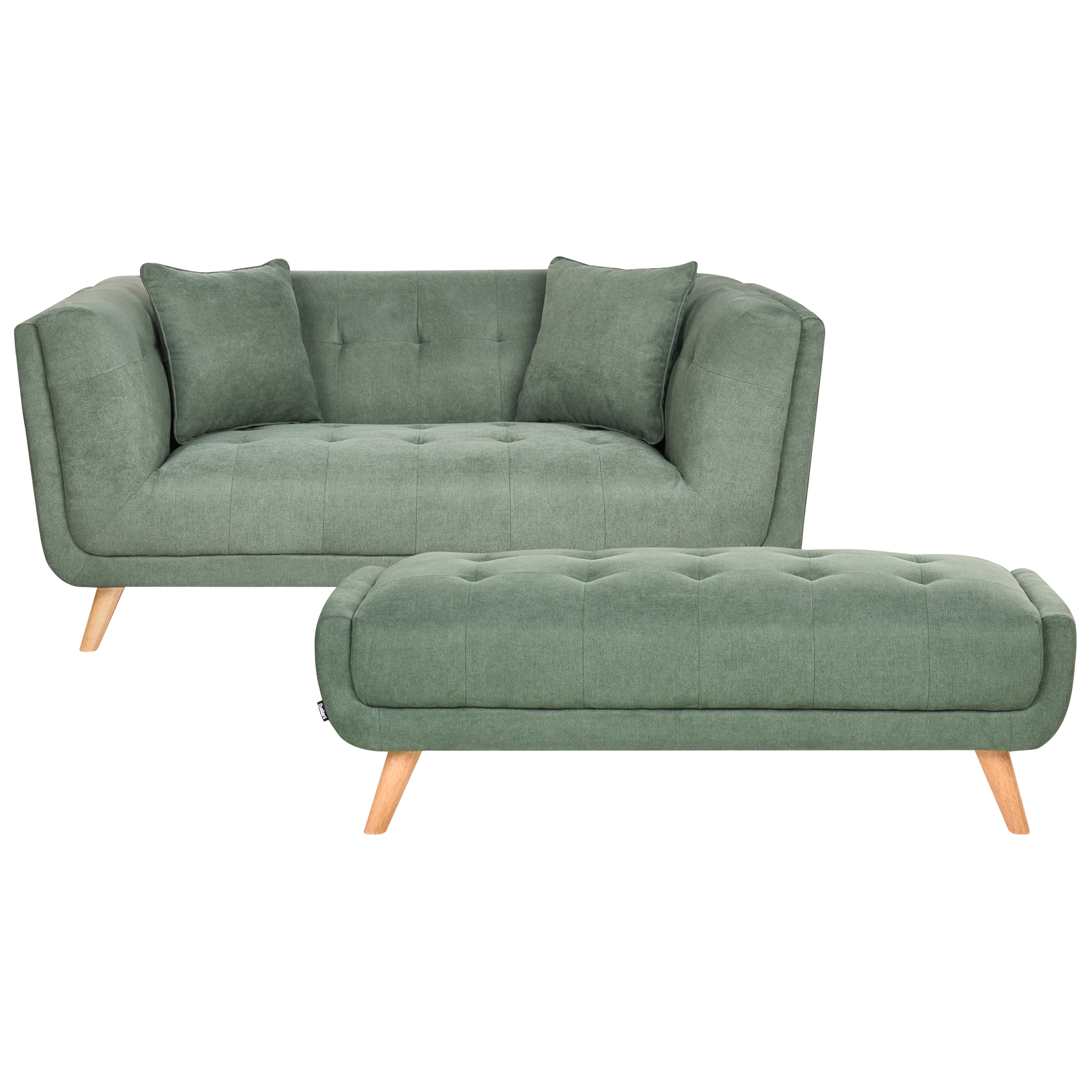 Soffa 2-sits HABO med fotpall Grön