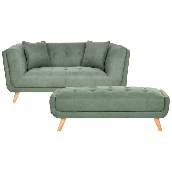 Soffa 2-sits HABO med fotpall Grön